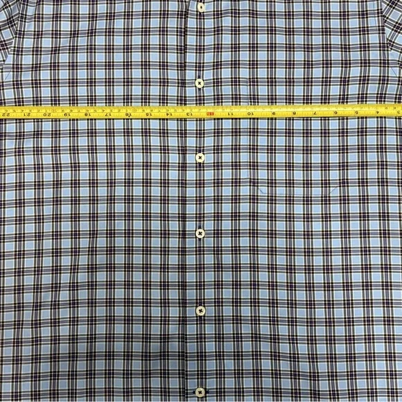 David Donahue Blue and Brown Plaid Casual Shirt - Picture 5 of 5
